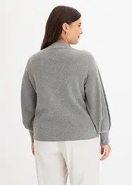 Stickad tröja med ballongärmar, bonprix