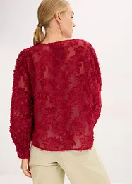 Blus med blommigt strukturmönster, bonprix