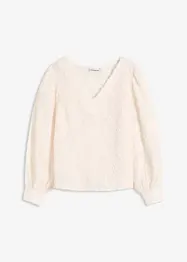 Blus med blommigt strukturmönster, bonprix