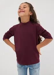 Långärmad topp av elastisk bomullsmix (2-pack), bonprix