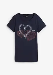 Topp med hjärtmotiv, kort ärm, bonprix