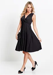 Trikåklänning med V-ringning, bonprix