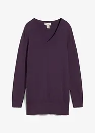 Lång baströja med V-ringning, bonprix
