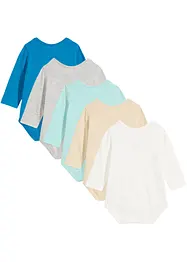 Långärmad body för bebis, i ekologisk bomull (5-pack), bonprix
