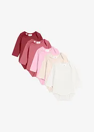 Långärmad body för bebisar, med ekologisk bomull (5-pack), bonprix