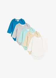Långärmad body för bebisar, med ekologisk bomull (5-pack), bonprix