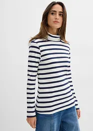 Ribbstickad topp av ren bomull, bonprix