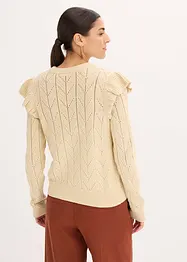 Hålmönstrad cardigan i bomullsblandning, bonprix