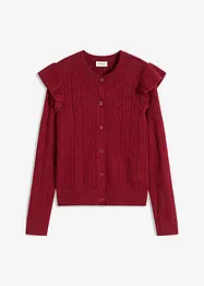 Hålmönstrad cardigan i bomullsblandning, bonprix
