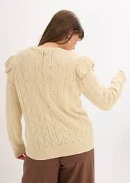 Hålmönstrad cardigan i bomullsblandning, bonprix