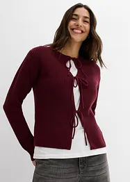 Cardigan med knytband, bonprix