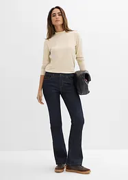 Långärmad topp med ståkrage och återvunnen polyamid, bonprix