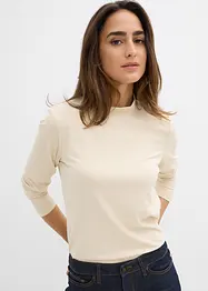Långärmad topp med ståkrage och återvunnen polyamid, bonprix