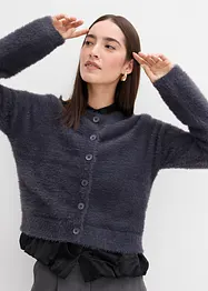 Cardigan i viskosmix av lurvigt garn, bonprix