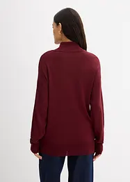Finstickad polotröja i viskosmix, bonprix
