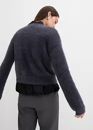 Cardigan i viskosmix av lurvigt garn, bonprix