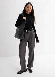 Ribbstickad topp i viskosmix, bonprix