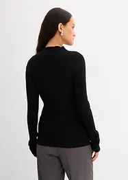 Ribbstickad topp i viskosmix, bonprix