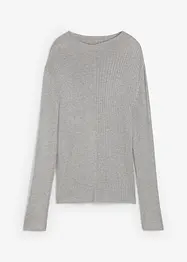 Ribbstickad topp i viskosmix, bonprix