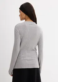 Ribbstickad topp i viskosmix, bonprix