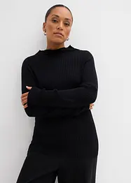 Ribbstickad topp i viskosmix, bonprix