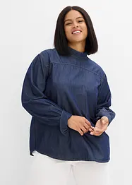Jeansblus med breda manschetter, bonprix