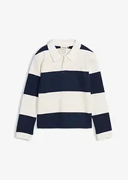 Sweatshirt med pikékrage i ren ekologisk bomull för barn, bonprix