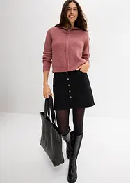Cardigan med huva, bonprix