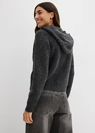 Cardigan med huva, bonprix