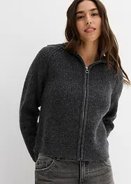 Cardigan med huva, bonprix