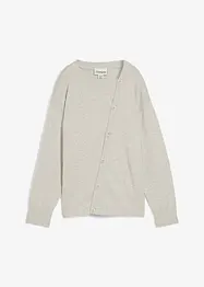 Finstickad tröja med asymmetrisk knappslå, bonprix