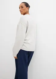 Finstickad tröja med asymmetrisk knappslå, bonprix