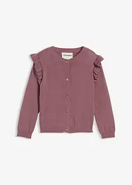 Finstickad cardigan med volangärmar för barn, bonprix