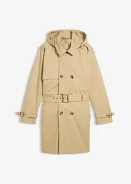 Trenchcoat med avtagbar huva, vattenavvisande, bonprix