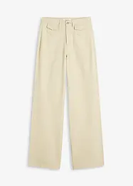 Twillbyxa med hög midja och påsydda fickor, bonprix