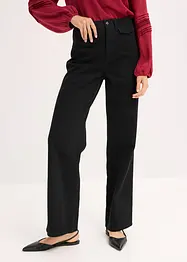 Twillbyxa med hög midja och påsydda fickor, bonprix