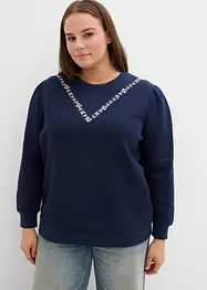 Sweatshirt med broderi i bomullsmix, bonprix