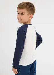 Långärmad T-shirt med raglanärmar i ekologisk bomull för barn, bonprix
