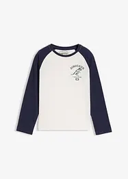 Långärmad T-shirt med raglanärmar i ekologisk bomull för barn, bonprix