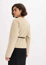 Oversizekavaj med yllelook och skärp, bonprix