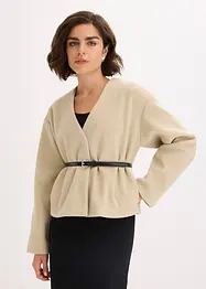 Oversizekavaj med yllelook och skärp, bonprix