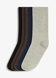 Strumpor med skaftkant som inte klämmer, med ekologisk bomull (5 par), bonprix
