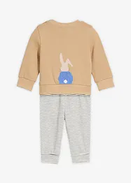 Långärmad T-shirt och trikåbyxa för bebisar (2 delar), ekologisk bomull, bonprix