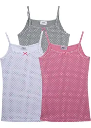 Linne med mjuk bomull och satinrosett (3-pack), bonprix