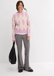 Finstickad tröja med rutmönster, bonprix