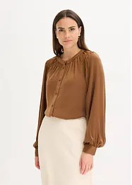 Satinblus med spetsband, bonprix