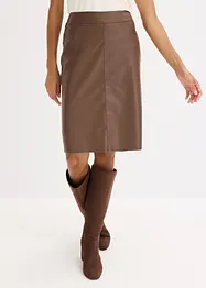 Trendig pennkjol i skinnimitation, bonprix