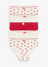 Trosa av mjukt, ribbat material med satinrosett (5 par), bonprix