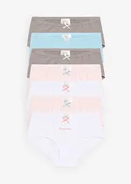 Hipstertrosa med mjuk, ekologisk bomull och satinrosett (7 par), bonprix