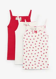 Linne av mjukt ribbat material med satinrosett (3-pack), bonprix